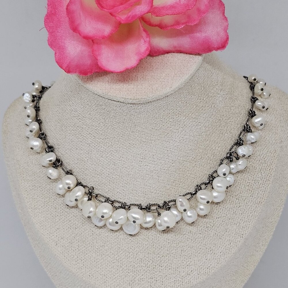 Silpada N1723 Freshwater Pearl Cluster Cha Cha Necklace 925 Sterling Silver Bead